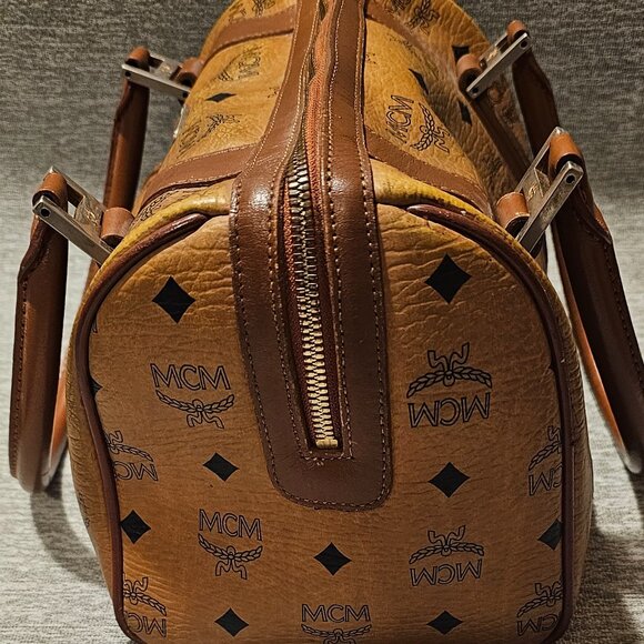 Vintage MCM Boston Cognac Visetos Handbag - Picture 4 of 16